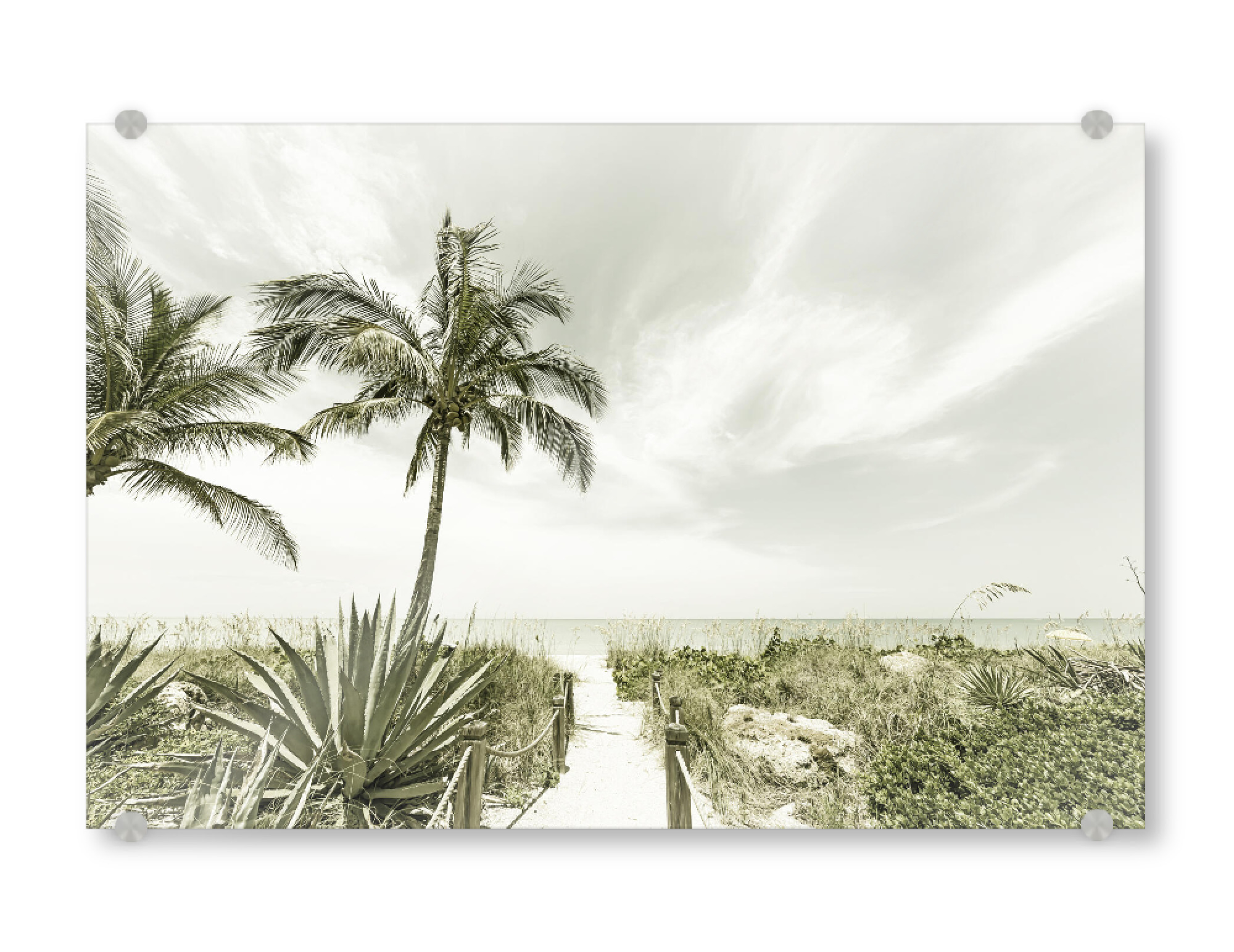Acrylglasbild "Alleine am Strand | Vintage" artboxONE - Natur,Reise,Reise / Strand und Meer