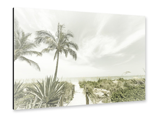 Alu-Dibond "Alleine am Strand | Vintage" 30x20 cm artboxONE