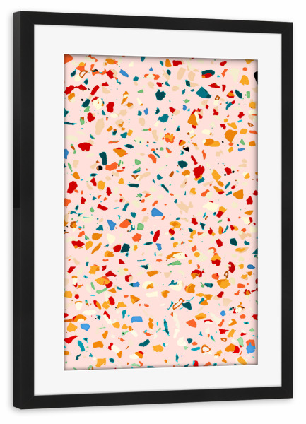 Poster mit Rahmen schwarz "Blush Terrazzo | Pink Eclectic" artboxONE - Abstrakt