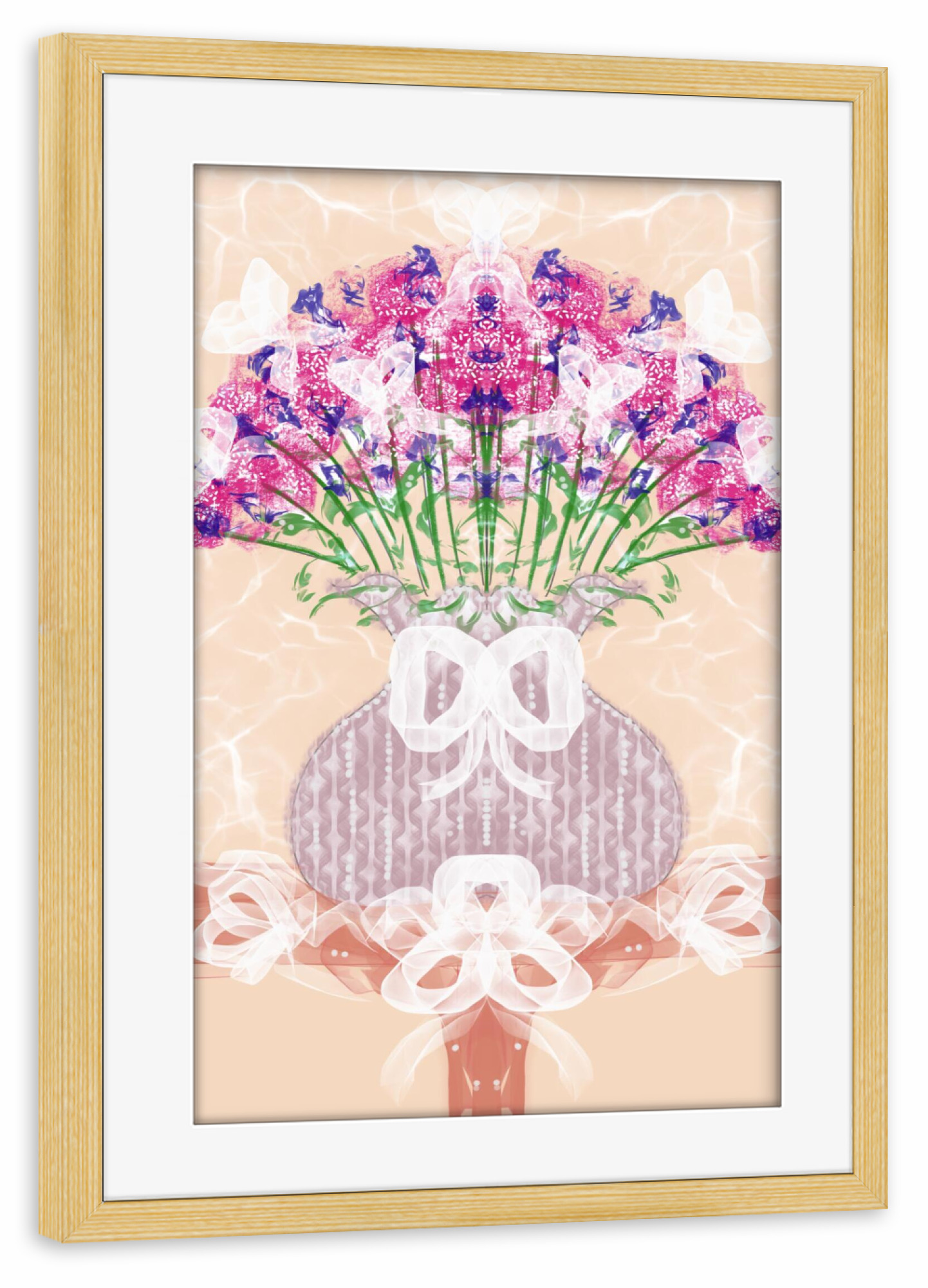 Poster mit Rahmen kiefer "Frühlings-Blumenstrauss" artboxONE - Floral,Abstrakt