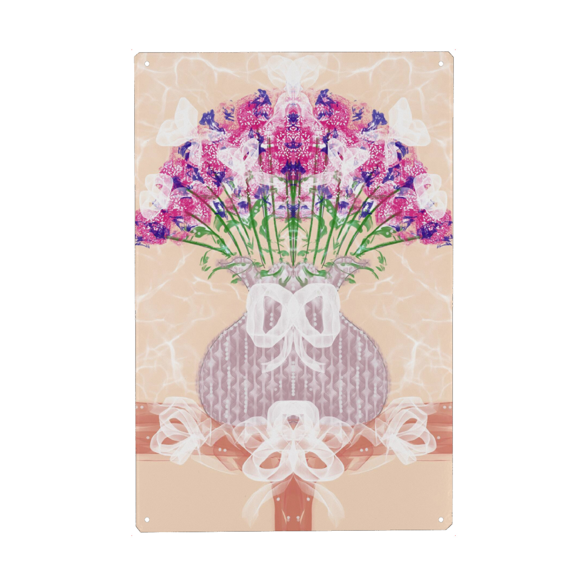 Holzbild "Frühlings-Blumenstrauss" artboxONE - Floral,Abstrakt - Frühling,Freude,Sonne,Freiheit,Schönheit,Bunt,Beauty,Vase,Blumen,Flowers,Floral