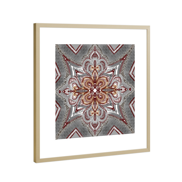 Poster mit Rahmen Gold "Mandala Majestätisch" artboxONE - Abstrakt,Geometrie,Fashion