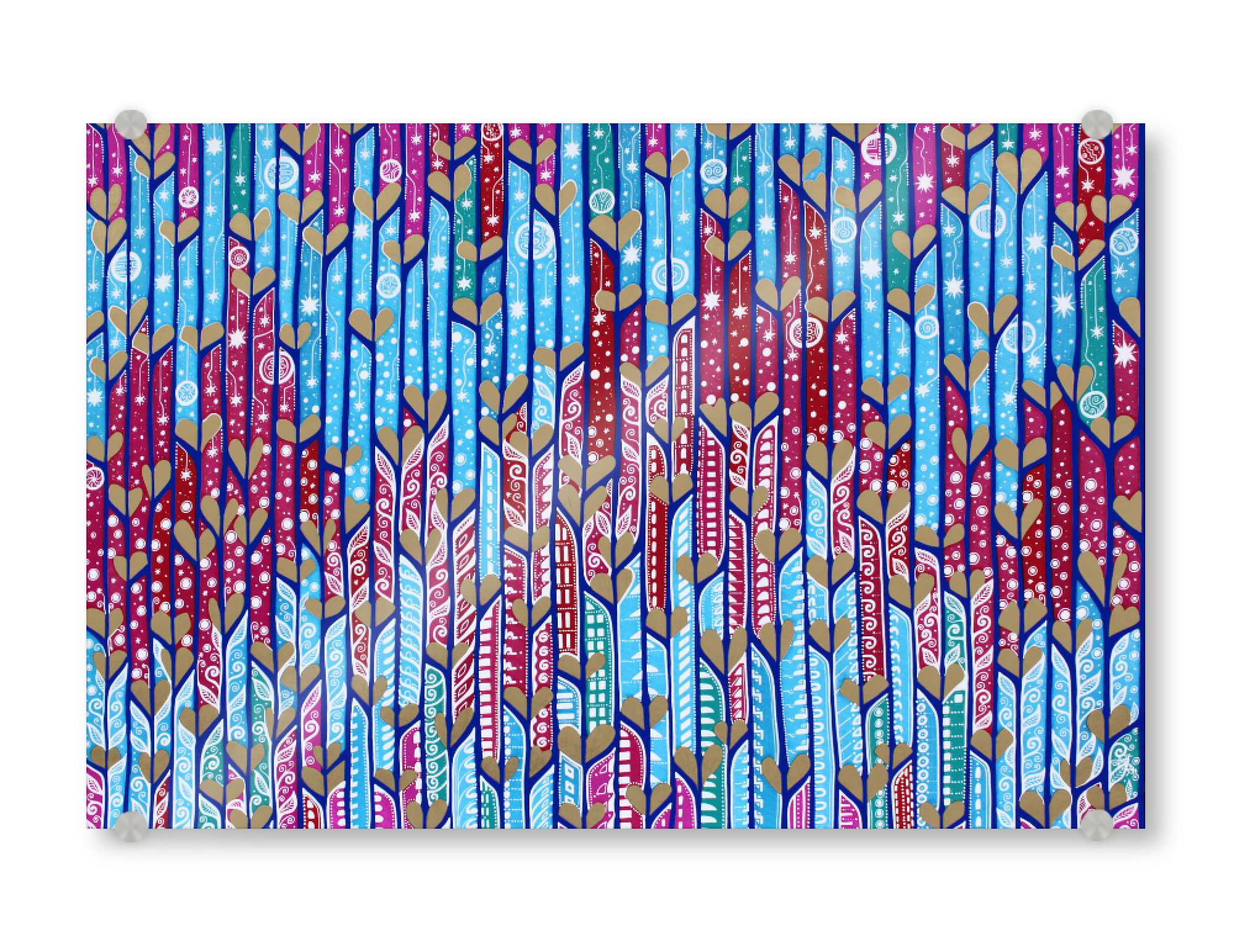 Acrylglasbild "MANAWALE’A" artboxONE - Abstrakt - Herzen,Collage,Fluss,Herz,Blau,Mana,Heart,Abstract,Abstrakt