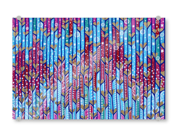 Acrylglasbild "MANAWALE’A" artboxONE - Abstrakt - Herzen,Collage,Fluss,Herz,Blau,Mana,Heart,Abstract,Abstrakt