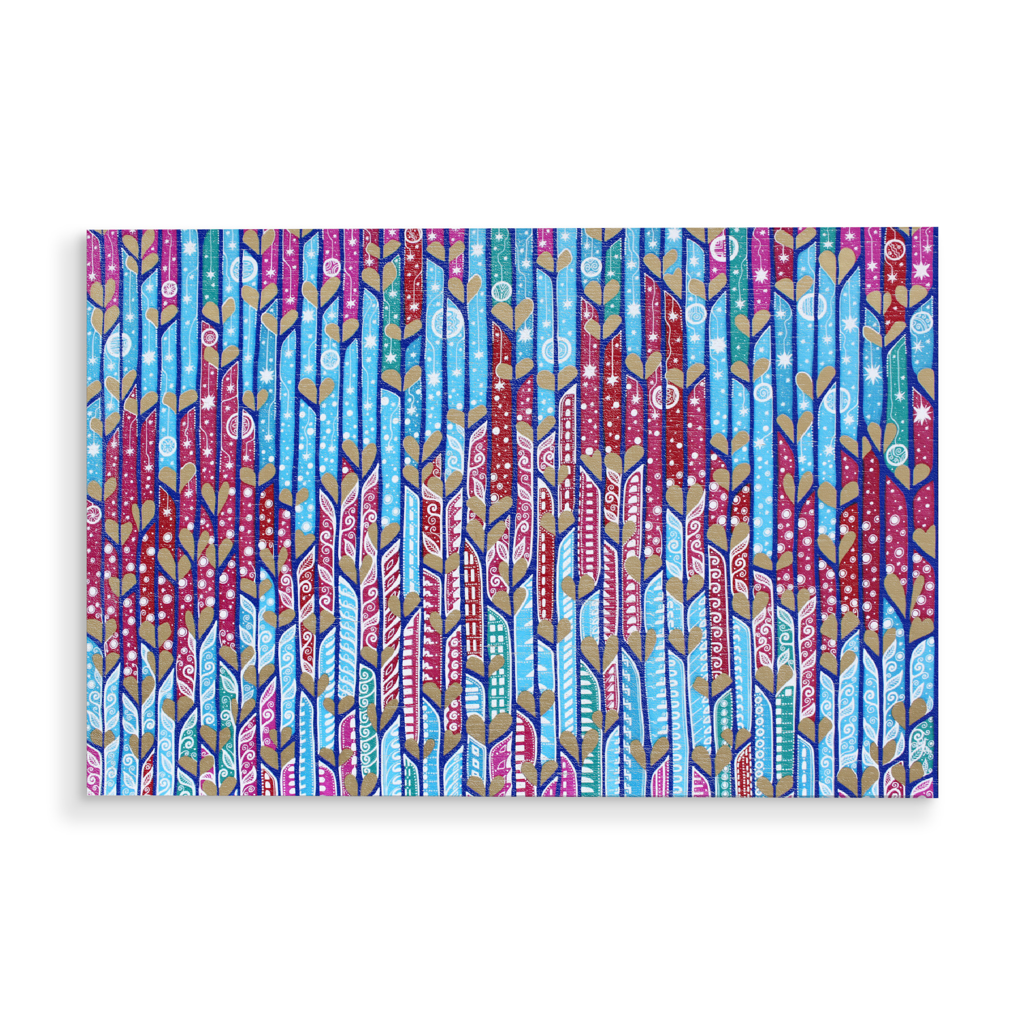 Holzbild "MANAWALE’A" artboxONE - Abstrakt - Herzen,Collage,Fluss,Herz,Blau,Mana,Heart,Abstract,Abstrakt