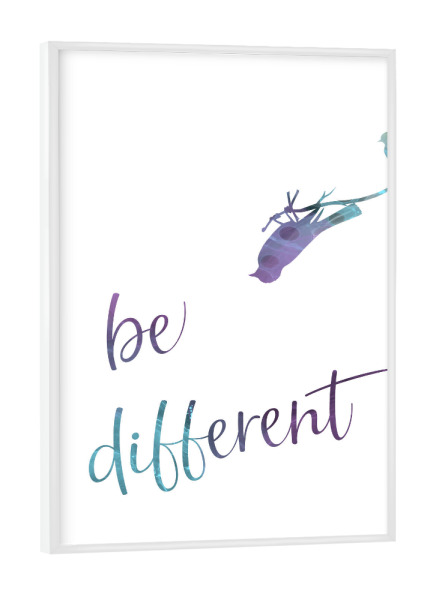 Poster mit weißem Rahmen "Sei anders" artboxONE - Typografie,Tiere,Lustig