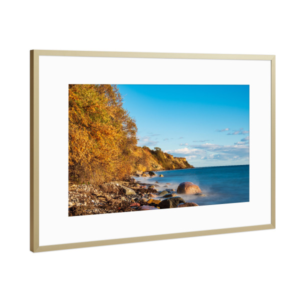 Poster mit Rahmen Gold "Ostseeküste in Dänemark" artboxONE - Natur,Reise,Reise / Strand und Meer