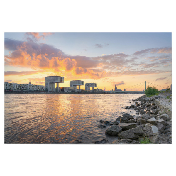 Poster 30x20 cm "Sommerabend am Rhein in Köln" artboxONE - Städte,Städte / Köln,Reise,Architektur