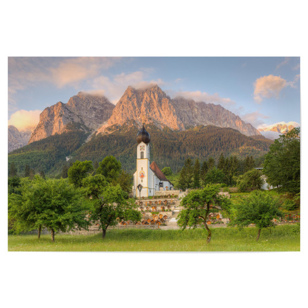 Poster 30x20 cm "Grainau Alpenglühen" artboxONE - Natur,Reise,Reise / Länder