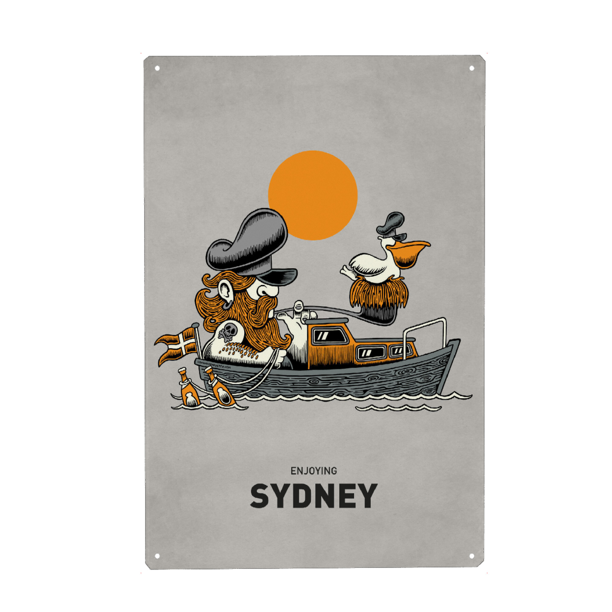 Holzbild "Sydney Pelican Ship" artboxONE - Städte,Reise,Streetart,Städte / Sydney,Lustig