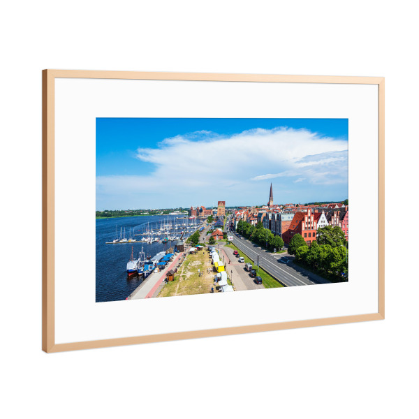 Poster mit Rahmen Kupfer "Stadthafen in Rostock" artboxONE - Städte,Reise,Architektur,Städte / Weitere
