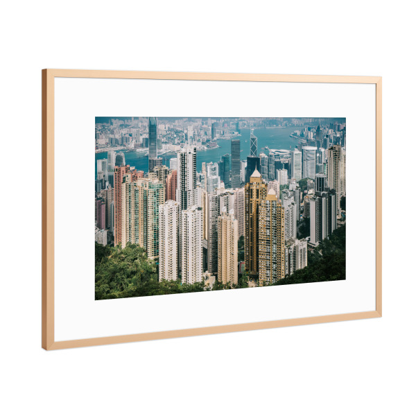 Poster mit Rahmen Kupfer "Hongkong Viktoria Peak" artboxONE - Städte,Reise,Architektur,Reise / Asien
