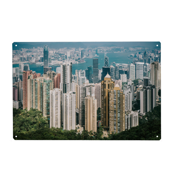 Metall Poster "Hongkong Viktoria Peak" artboxONE - Städte,Reise,Architektur,Reise / Asien