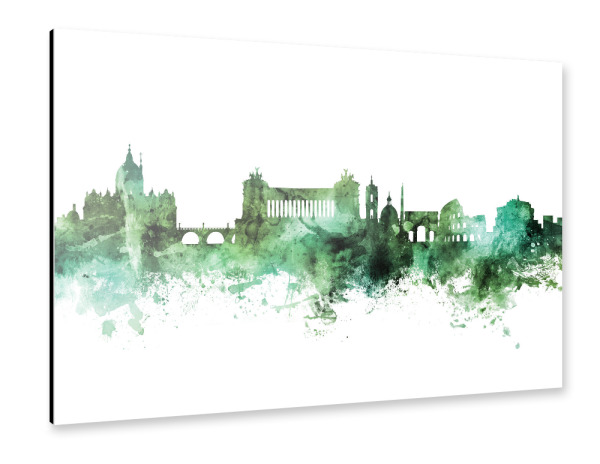 Alu-Dibond "Rome Italy Skyline Green" 30x20 cm artboxONE