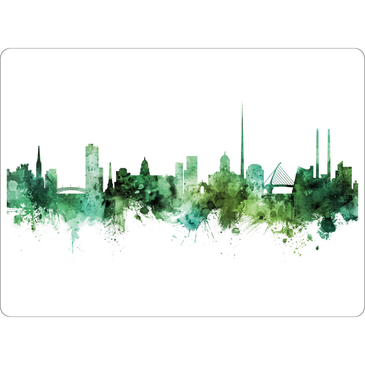 Tischset "Dublin Ireland Skyline Green" artboxONE - Städte