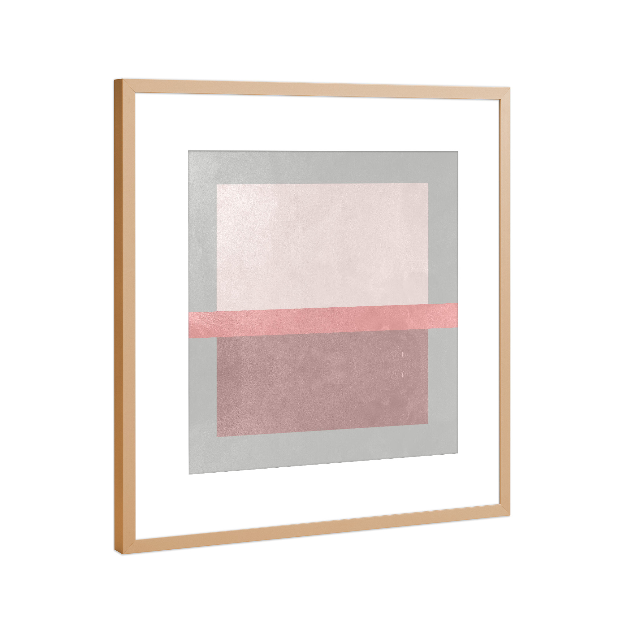Poster mit Rahmen Kupfer "ROSE GEOMETRISCH" artboxONE - Geometrie - Geometric,Geometrie,Geometry,Formen,Forms,Marble,Marmor
