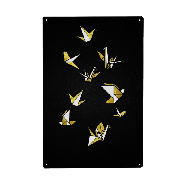 Metall Poster "Origami Vögel" artboxONE - Tiere