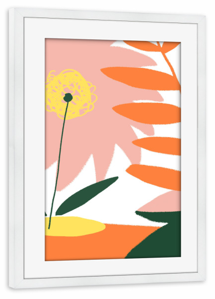 Poster mit Rahmen weiß "Summer Blossom" artboxONE - Floral,Abstrakt