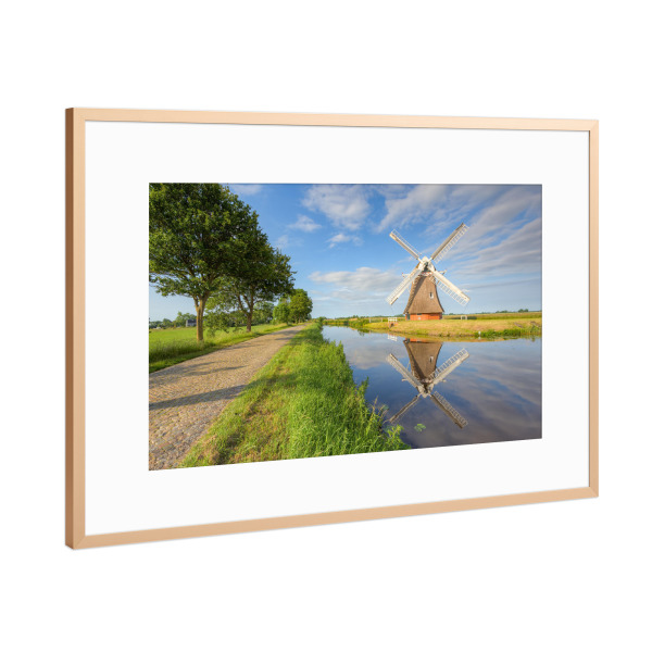 Poster mit Rahmen Kupfer "Krimstermolen bei Groningen" artboxONE - Natur,Reise,Reise / Länder