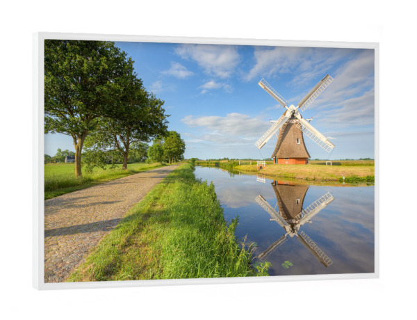 Poster mit weißem Rahmen "Krimstermolen bei Groningen" artboxONE - Natur,Reise,Reise / Länder