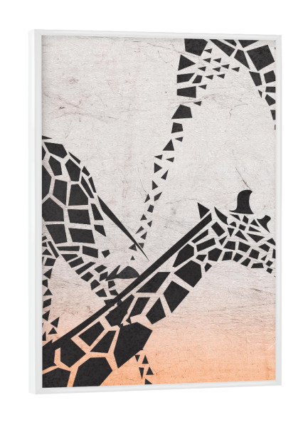 Poster mit weißem Rahmen "Abstract Giraffes" artboxONE - Natur,Tiere,Abstrakt