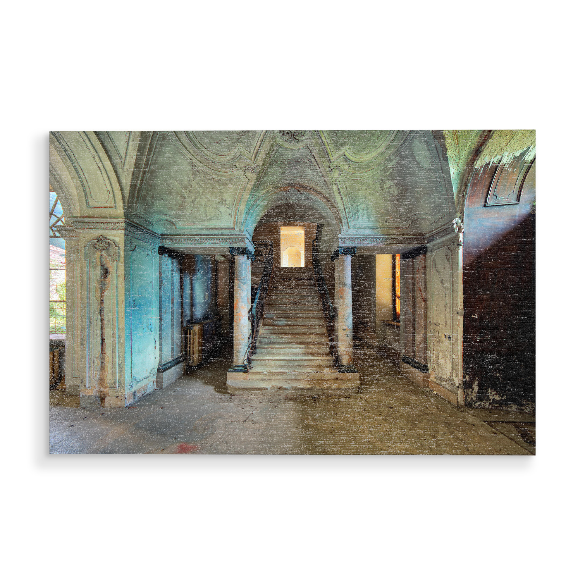 Holzbild "Stairs in Decay" artboxONE - Reise,Architektur