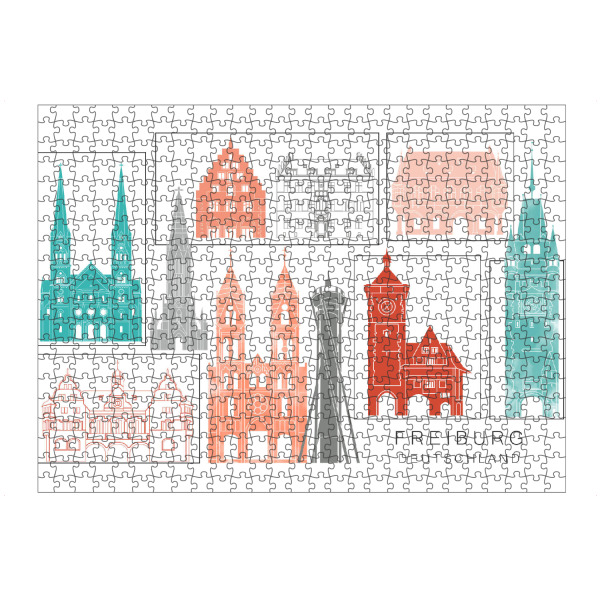 artboxONE Puzzle "Freiburg skyline coral" artboxONE - Städte,Reise,Architektur