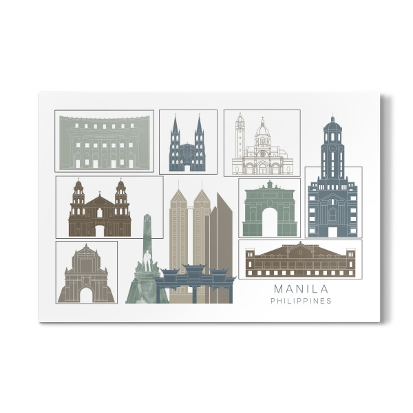 Galerie-Print "Manila skyline, navy" 30x20 cm artboxONE