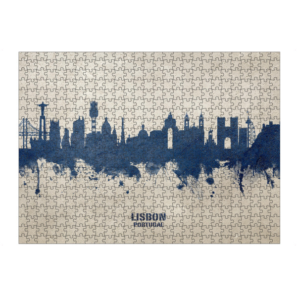 artboxONE Puzzle "Lisbon Portugal Skyline PaintBlue" artboxONE - Städte