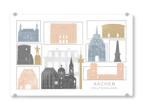 Acrylglasbild "Aachen skyline earth" artboxONE - Städte,Reise,Architektur