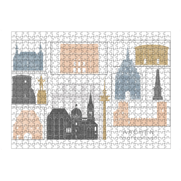 Puzzle Ravensburger "Aachen skyline earth" artboxONE - Städte,Reise,Architektur