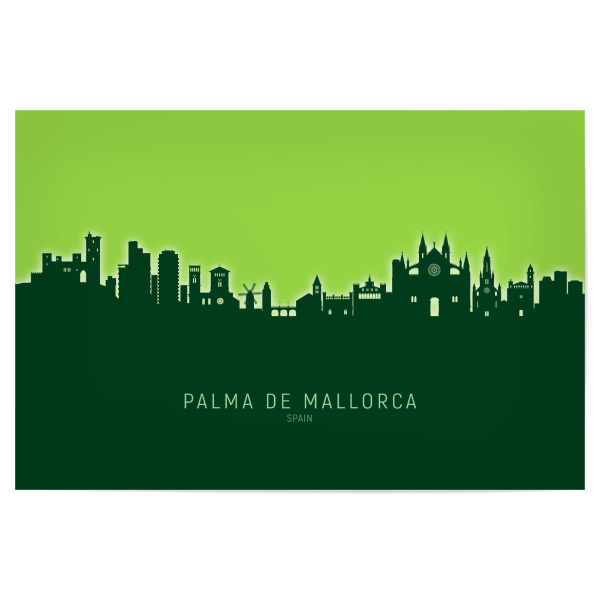 Poster 30x20 cm "Palma de Mallorca Skyline GlowG" artboxONE - Städte