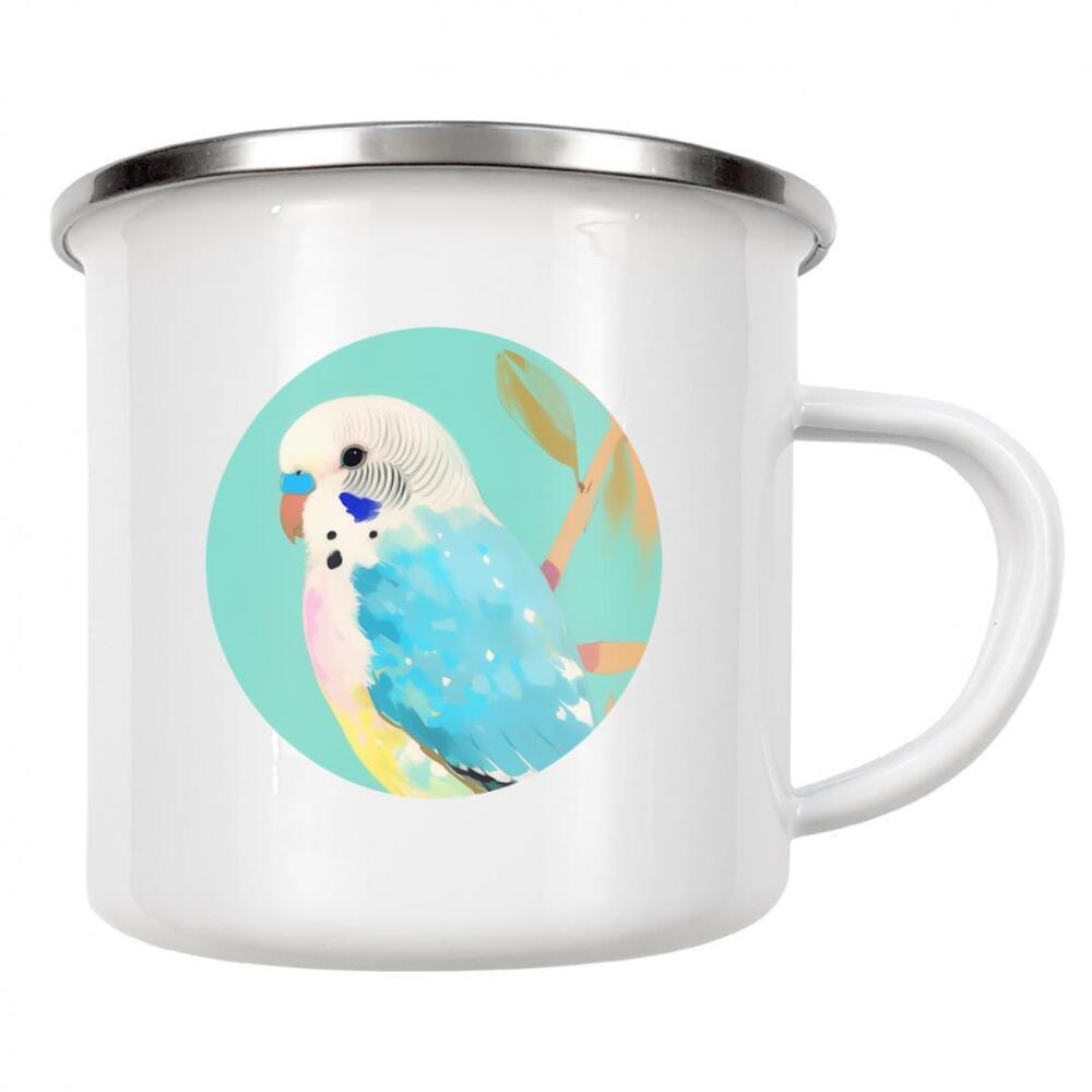 Emaille Tasse "Wellensittich Portrait" artboxONE - Natur,Tiere,Abstrakt