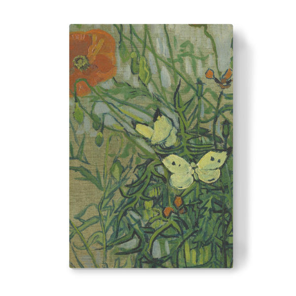 Leinwandbild "Schmetterlinge und Mohnblumen" artboxONE - Natur,Floral,Tiere