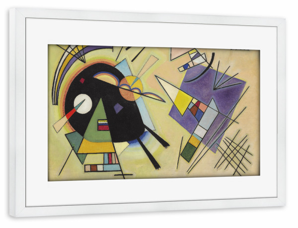 Poster mit Rahmen weiß "Schwarz und Violett von Kandinsky" artboxONE - Abstrakt,Geometrie