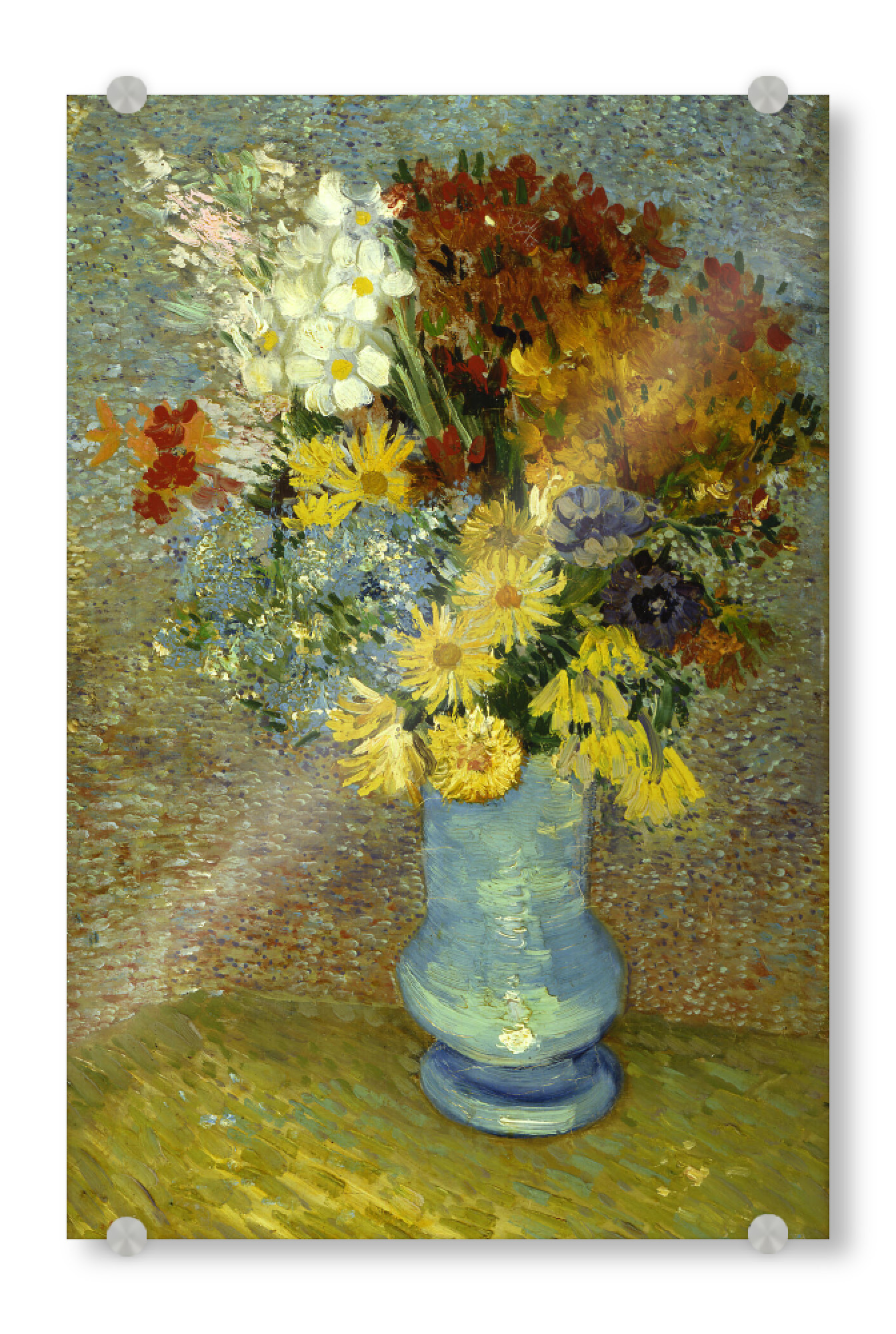 Acrylglasbild "Vase mit Margeriten und Anemonen" artboxONE - Natur,Floral