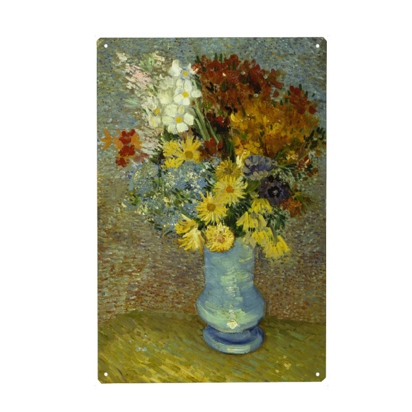 Metall Poster "Vase mit Margeriten und Anemonen" artboxONE - Natur,Floral