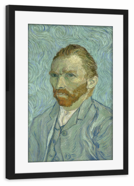 Poster mit Rahmen schwarz "Selbstbildnis von van Gogh" artboxONE - Menschen - Selbstbildnis,Menschen,Vincent,Vangogh,Kunst,Gemälde,Malerei,Portrait