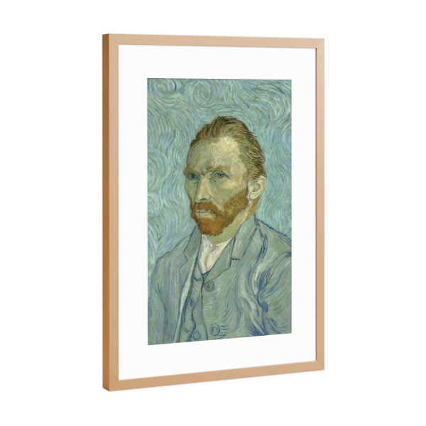 Poster mit Rahmen Kupfer "Selbstbildnis von van Gogh" artboxONE - Menschen - Selbstbildnis,Menschen,Vincent,Vangogh,Kunst,Gemälde,Malerei,Portrait