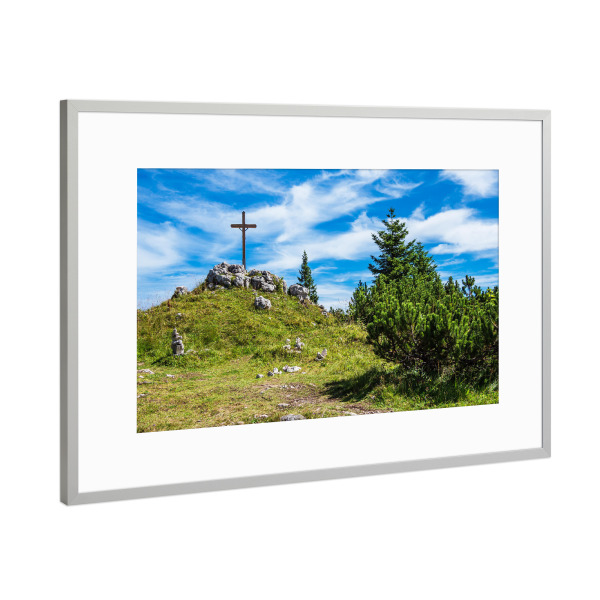 Poster mit Rahmen Silber "Gipfel des Prediktstuhl" artboxONE - Natur,Reise