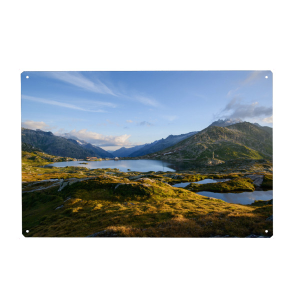 Holzbild "Grimsel mountain pass at sunrise" artboxONE - Natur,Reise