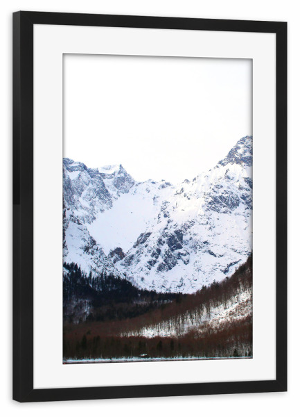 Poster mit Rahmen schwarz "Königsee Berg" artboxONE - Natur - Berge,Berg,Mountain,Mountains,Natur,Nature,Landscape,Landschaft,Winter,Snow,Schnee