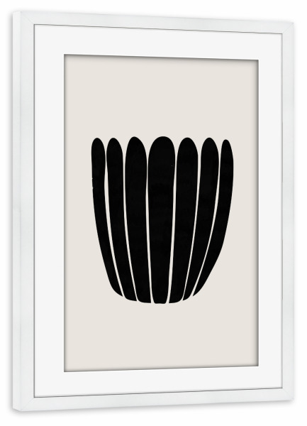 Poster mit Rahmen weiß "Mid century abstract flower" artboxONE - Floral,Abstrakt