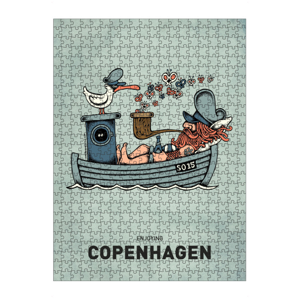 Puzzle Ravensburger "Copenhagen Butterfly Ship" artboxONE - Städte,Reise,Streetart,Städte / København,Lustig