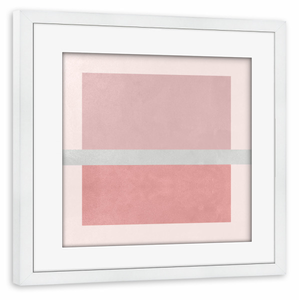 Poster mit Rahmen weiß "ROSE B GEOMETRISCH" artboxONE - Abstrakt,Geometrie - Geometrie,Geometry,Abstract,Abstrakt,Pink,Modern,Minimal,Minimalismus
