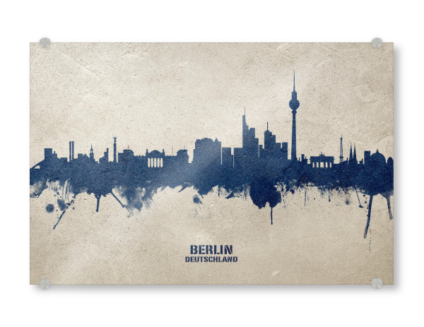 Acrylglasbild "Berlin Germany Skyline PaintBlue" artboxONE - Städte,Städte / Berlin