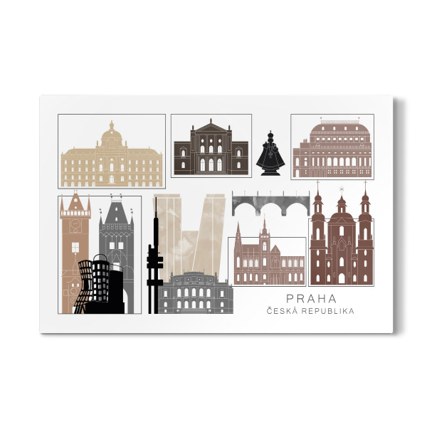 Galerie-Print "Prague skyline black & brown" 30x20 cm artboxONE