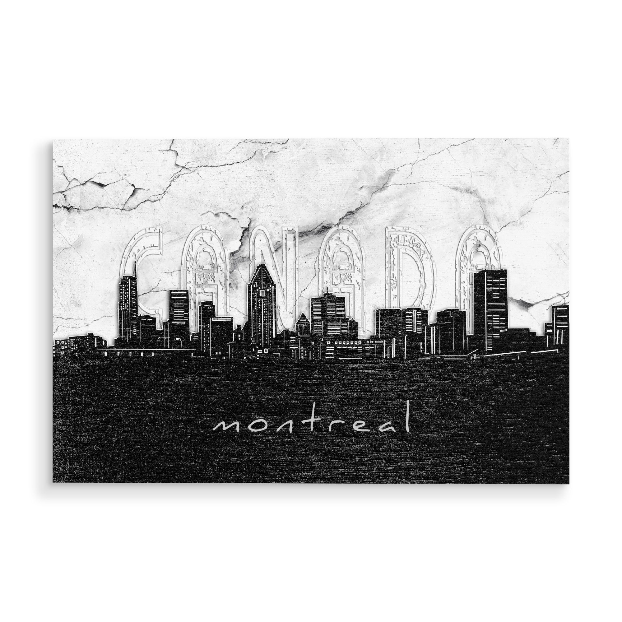 Holzbild "Montreal skyline marble" artboxONE - Städte,Reise,Architektur,Marmor