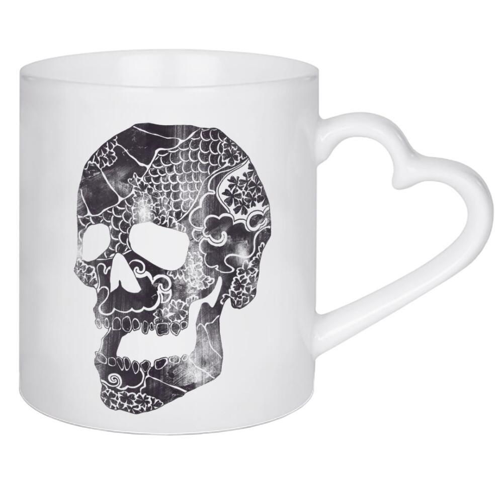 Herztasse "Ancestors" artboxONE - Menschen,Fiktion - Schädel,Vorfahren,Anatomie,Totenkopf,Pirat,Sukar schädel,Mexiko,Zentangle,Muster,Boho
