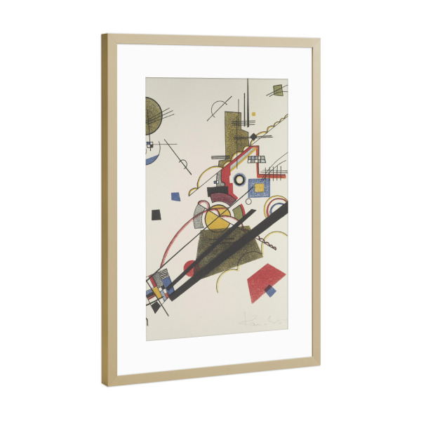 Poster mit Rahmen Gold "Fröhlicher Aufstieg von Kandinsky" artboxONE - Abstrakt,Geometrie